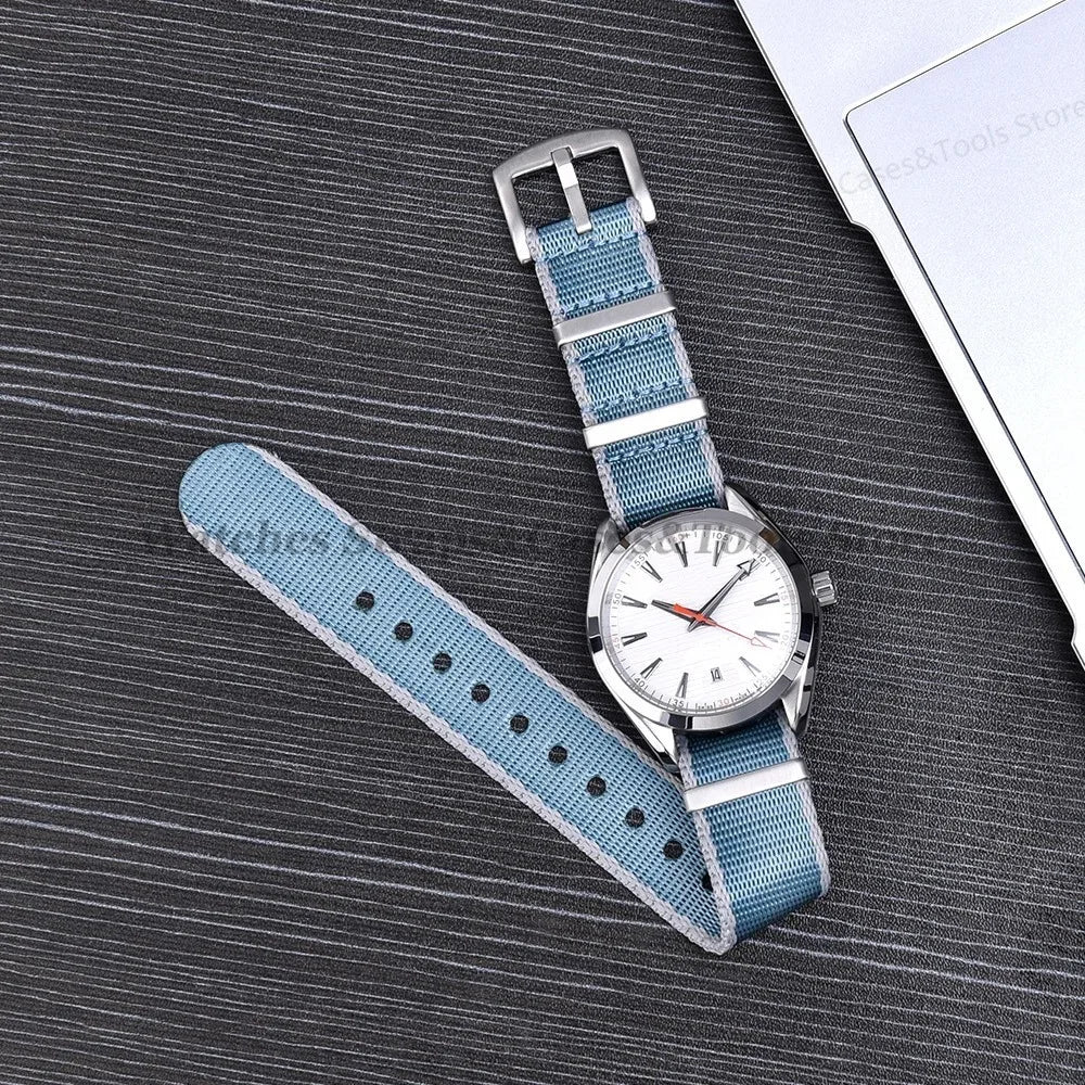 18mm 20mm 22mm Soft Nylon Watchband Bracelet Army Military Men Sport Strap for Omega 007 for Seamaster 300 Replacement Wristband
