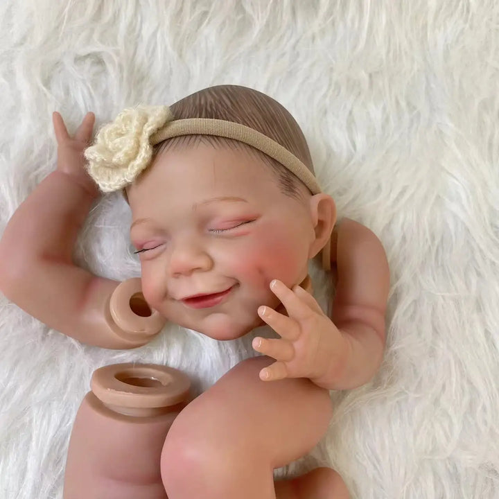 20″ April Painted Reborn Doll Kit – Hand‑Rooted Lashes & Cloth Body