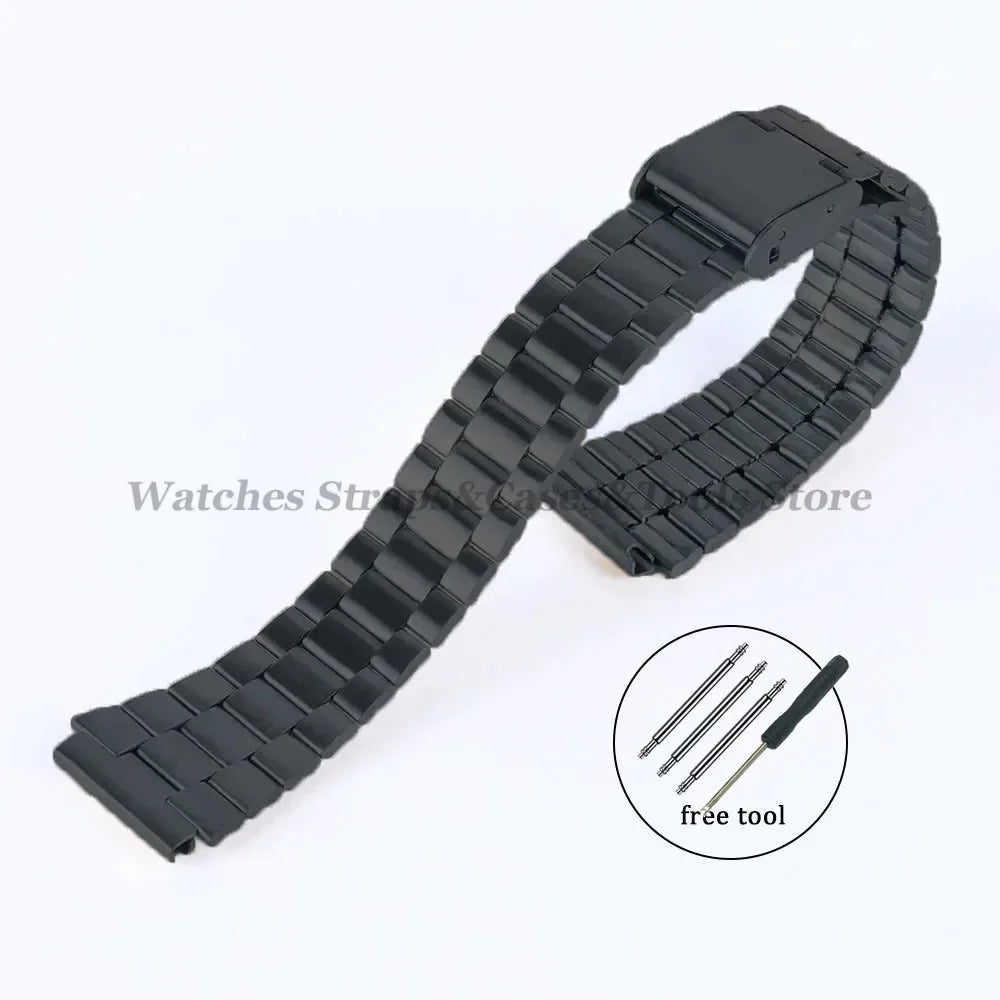 18mm For Casio A158W Watchband Stainless Steel Watch Strap for F-91W/F105/108/A158/168 AE1200/1300 Metal Small Watch Steel Band