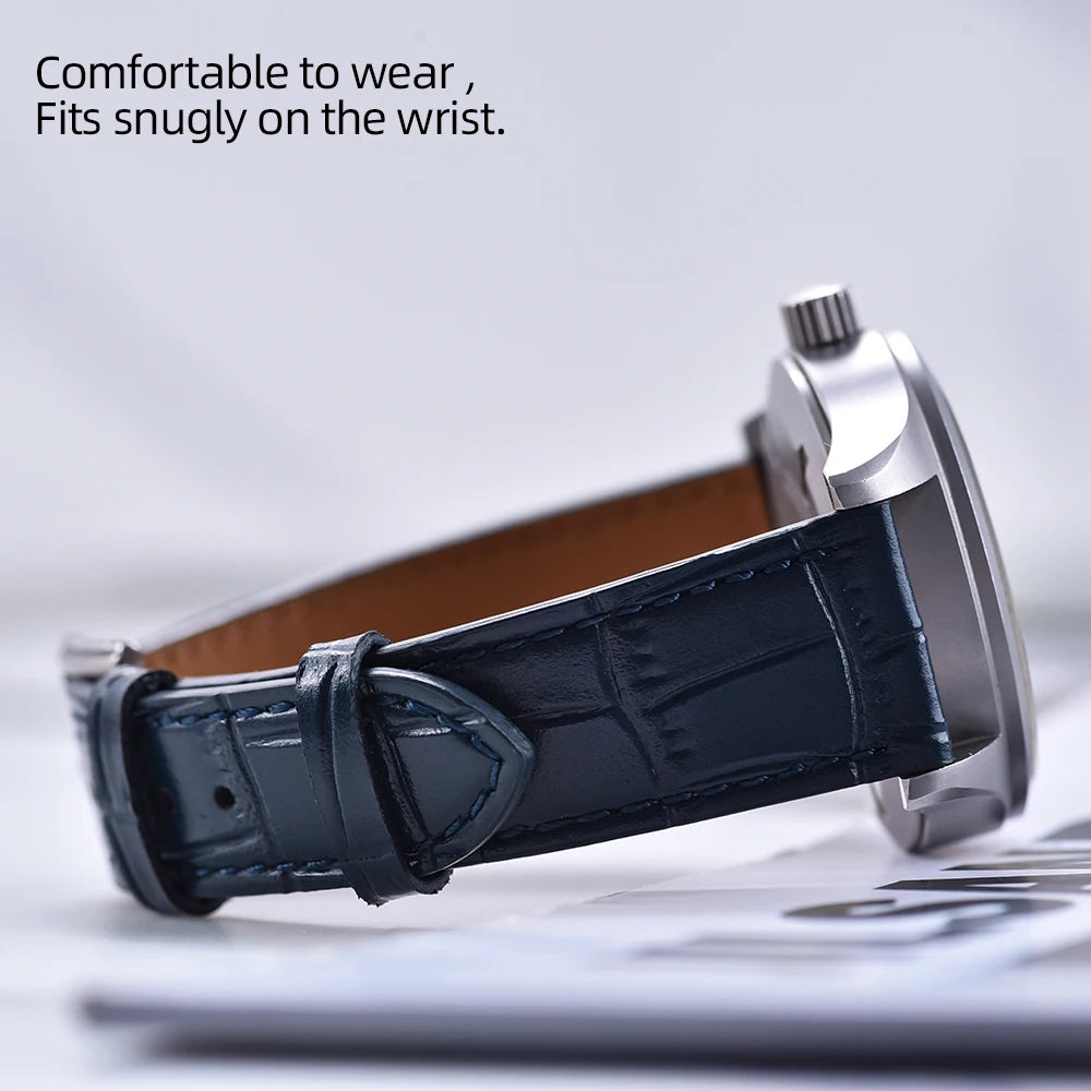 16/18/19/20/21/22mm Quality Leather Watch Bands Slub Pattern Leather Strap Universal Watchbands Accessories for Men Women Bands