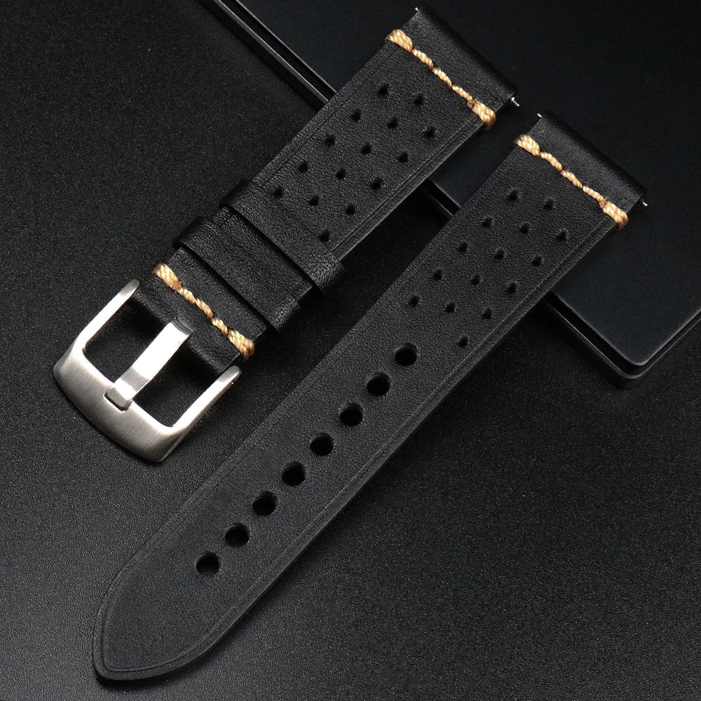 Fashion Quick Release Top Grain Leather Watch Band 20mm 22mm