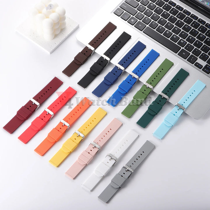 Silicone Watch Band Rubber Wrist Straps 18mm 20mm 22mm 24mm Watch Strap for Galaxy Replace Bands for Oris for Seiko for Citizen