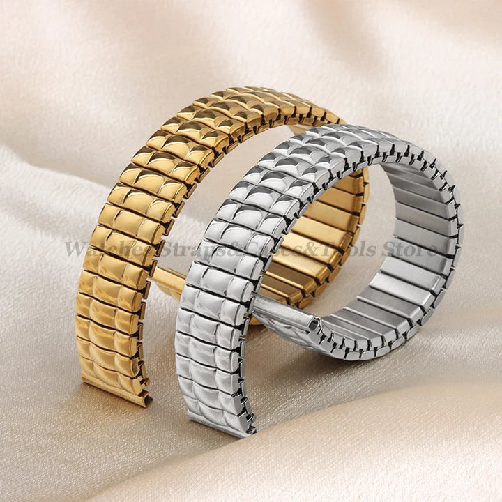 Stainless Steel Expansion Watch Band – 12–20mm, Unisex Metal Strap