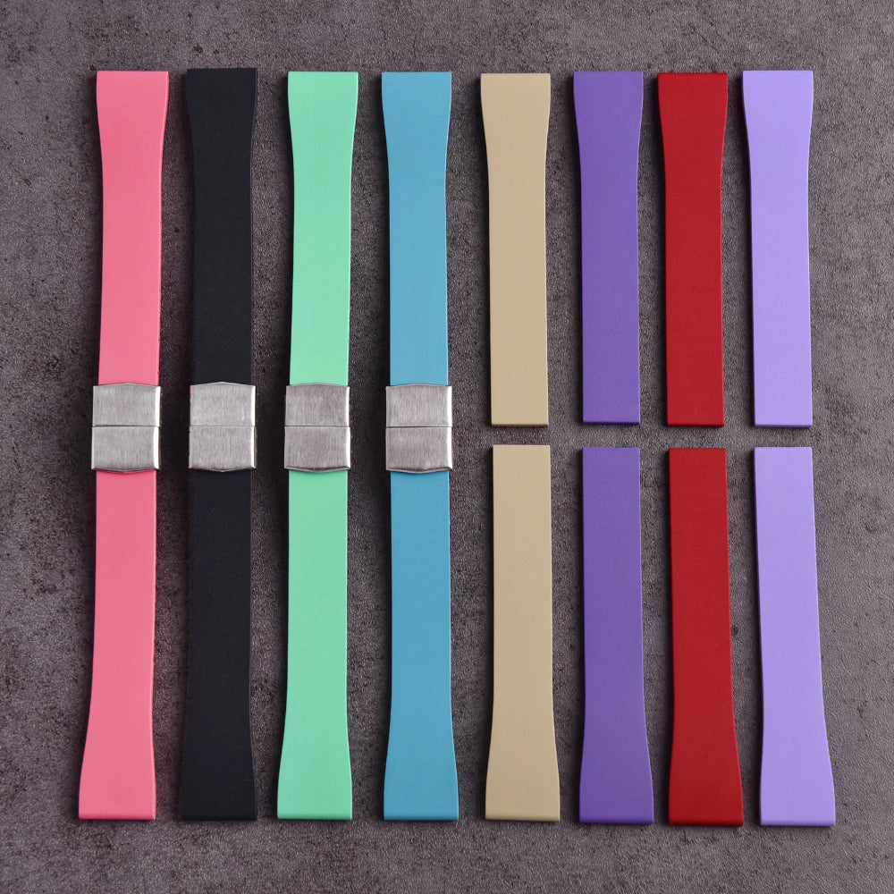 NATOBELT CTS FKM Rubber Watch Band Strap 16mm 18mm 19mm 20mm 21mm 22mm Quick Release Butterfly Cut-to-Size Sweatproof Waterproof