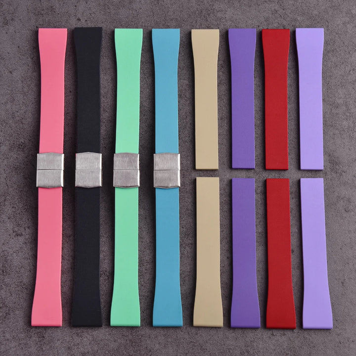 NATOBELT CTS FKM Rubber Watch Band Strap 16mm 18mm 19mm 20mm 21mm 22mm Quick Release Butterfly Cut-to-Size Sweatproof Waterproof