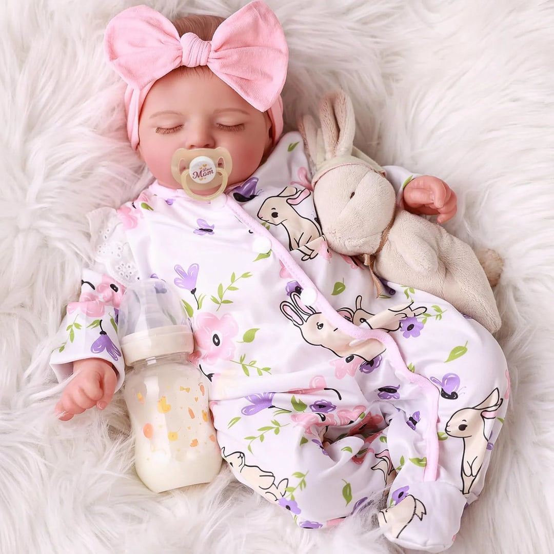 18″ Rosalie Newborn Reborn Baby Doll – Hand‑Painted, High‑Quality 3D Skin Tone with Toy
