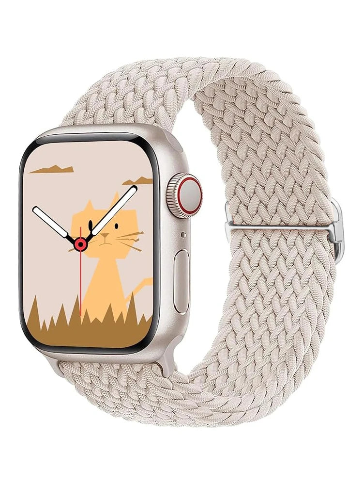 Strap for Apple Watch band 44mm 45mm 49mm 42mm 40 41 46mm Elastic Braided Solo bracelet correa Series 9 10 11 8 7 6 5 SE Ultra 3