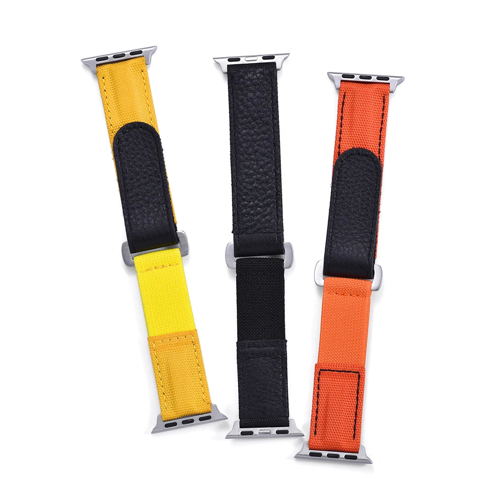 Braided Nylon Solo Loop For Apple Watch Band 45mm Ultra 2 49mm 38mm 44mm 40 41mm 42mm Leather Bracelet Series 10 9 8 7 5 se Belt