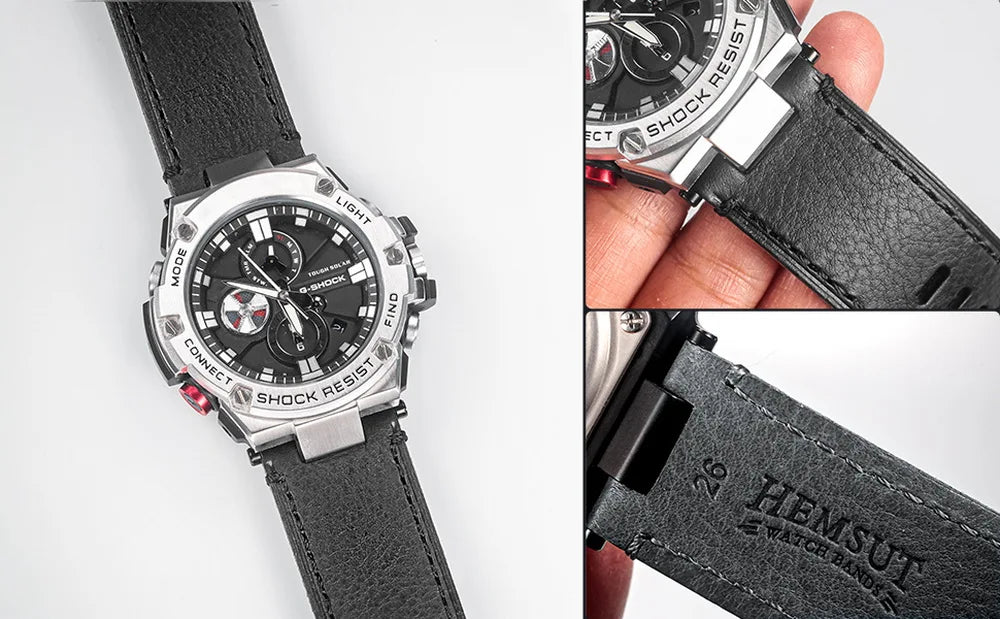 Genuine Leather Watch Strap for G-Shock GST-B100 – Soft & Fashionable