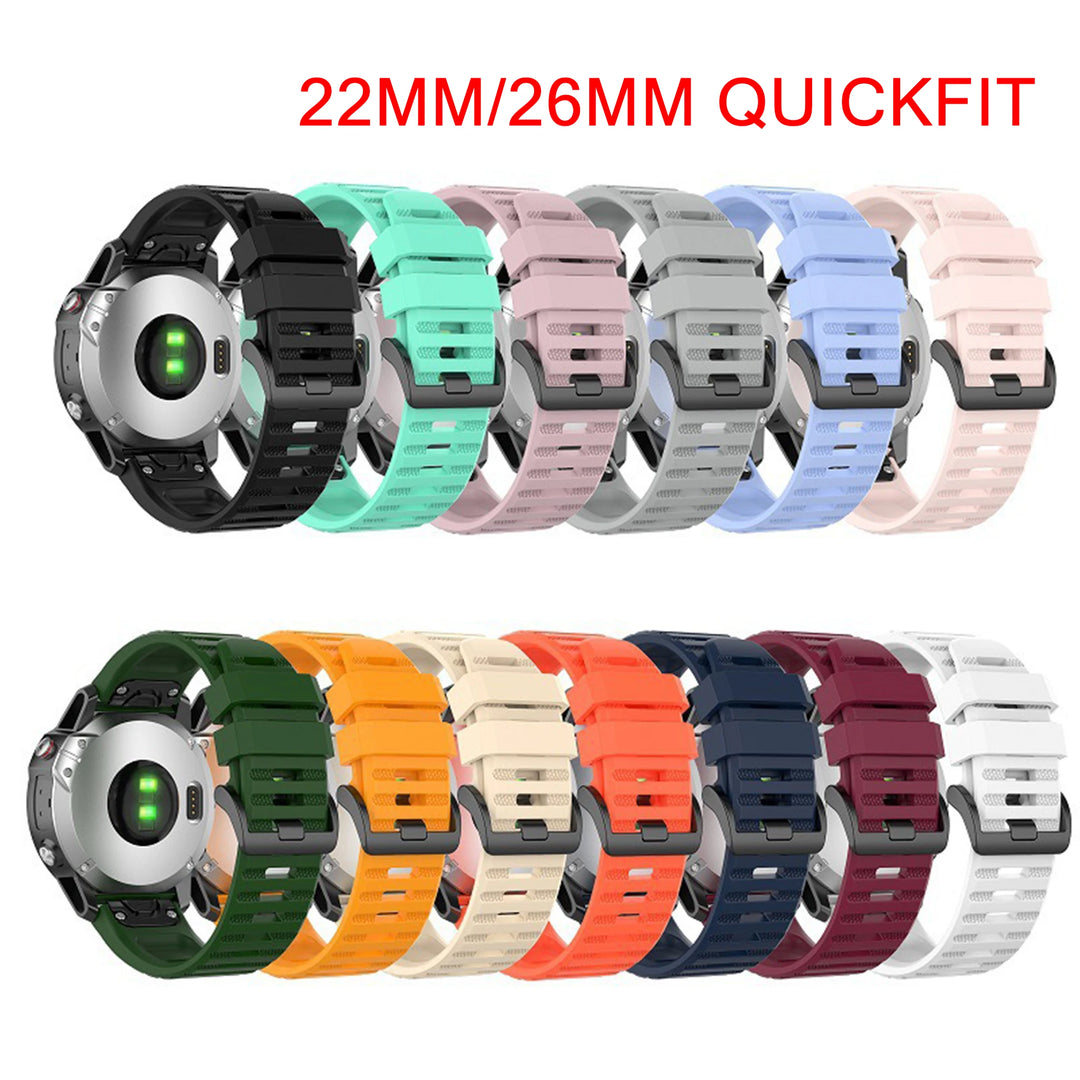 QuickFit Silicone Strap for Garmin Fenix & Epix (20-26mm)