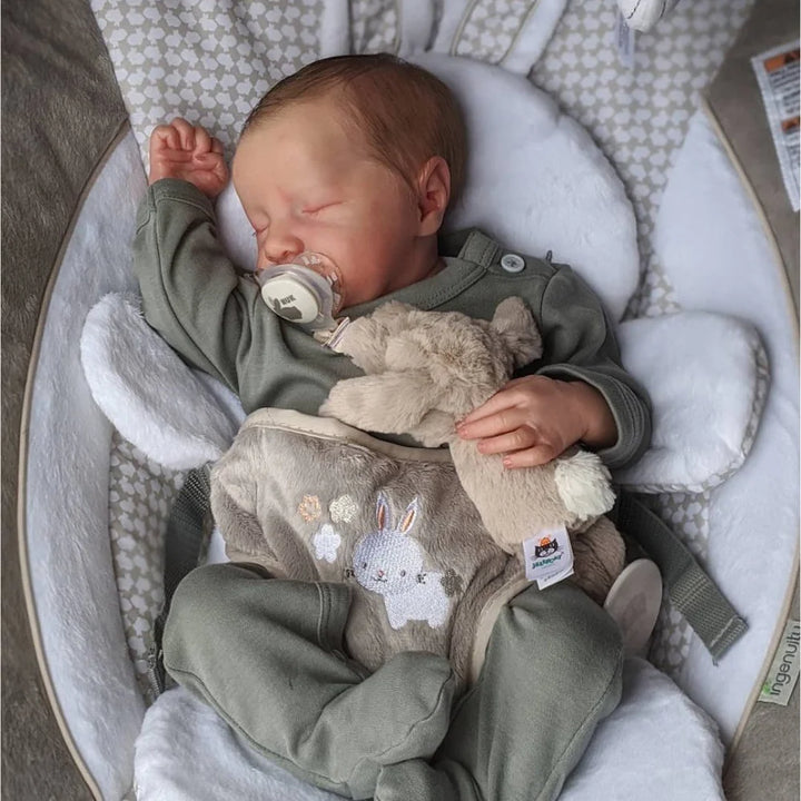20″ Finished Levi Reborn Baby Doll – Lifelike Sleeping with 3D Painted Skin
