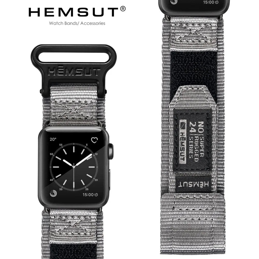 HEMSUT Compatible With Apple Watch Band 40 41 44 45MM Sport Nylon Wrist Straps For Ultra 49MM Iwatch SE8 7 5 6