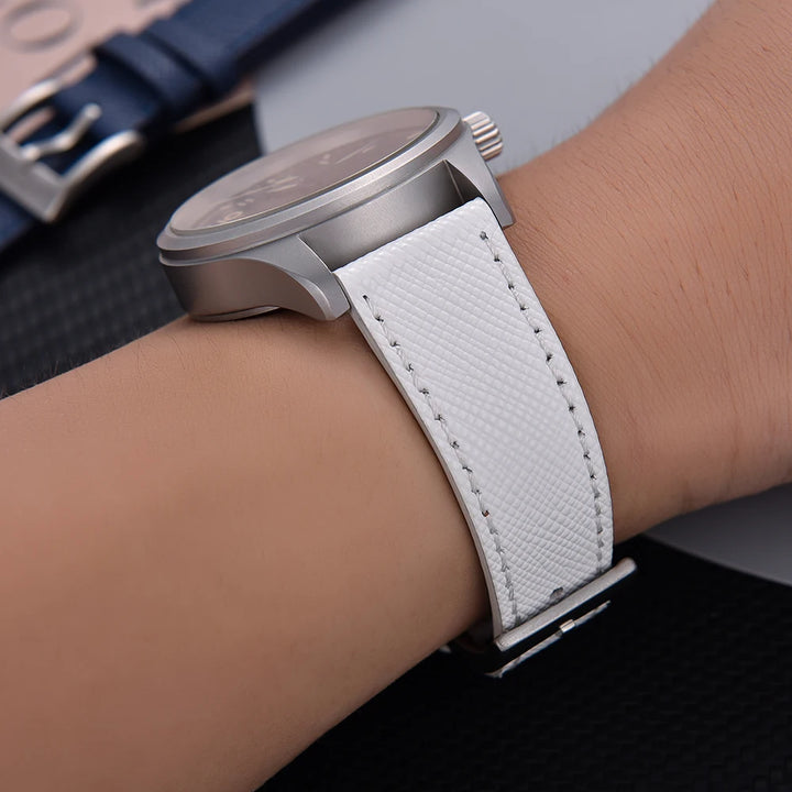 Premium Grade Quick Release Vintage Stitched Leather Watch Strap Saffiano Leather Watchbands 18mm 19mm 20mm 21mm 22mm 23mm 24mm