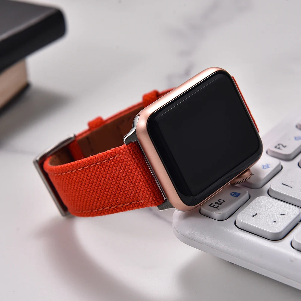 Sailcloth Leather Strap for Apple Watch (38-49mm)