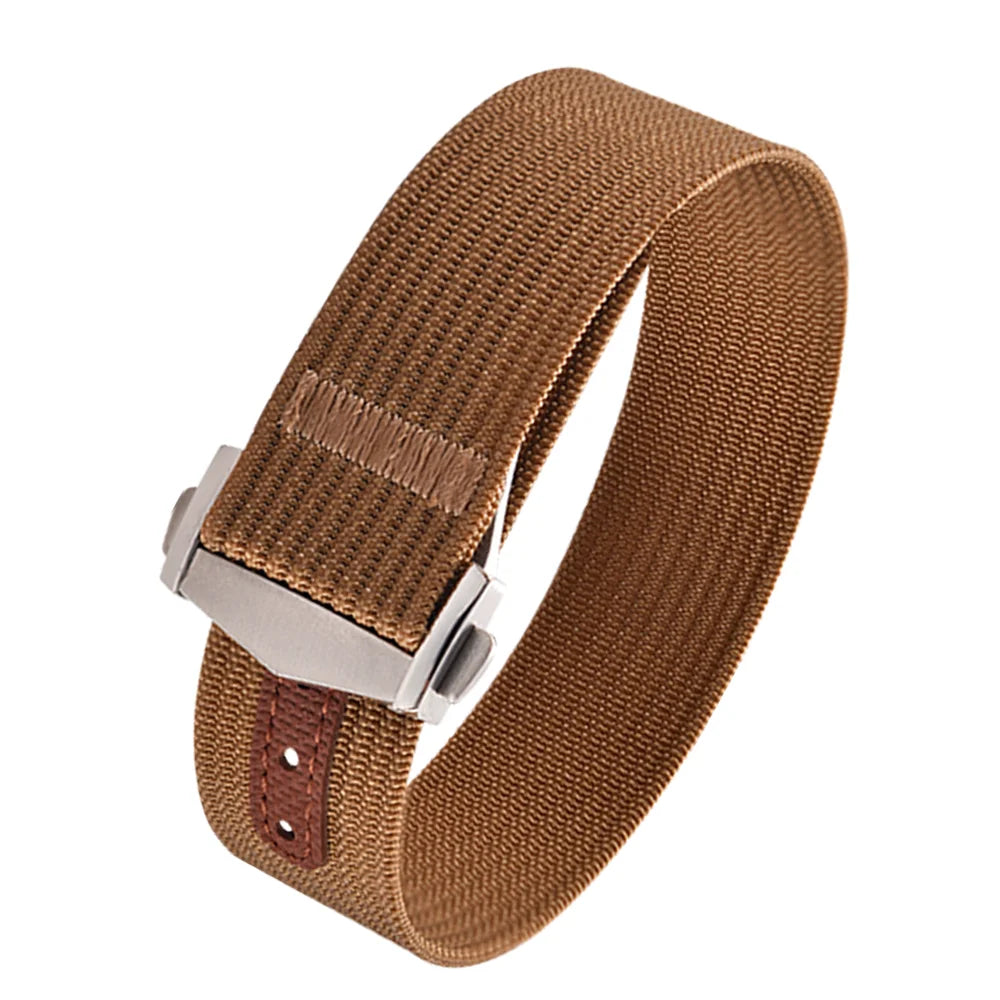 JUELONG Canvas Sailcloth Watch Strap 18mm 20mm 22mm Rubber Hole Sport Waterproof Folding Buckle Watchband For Omega Swatch Moon