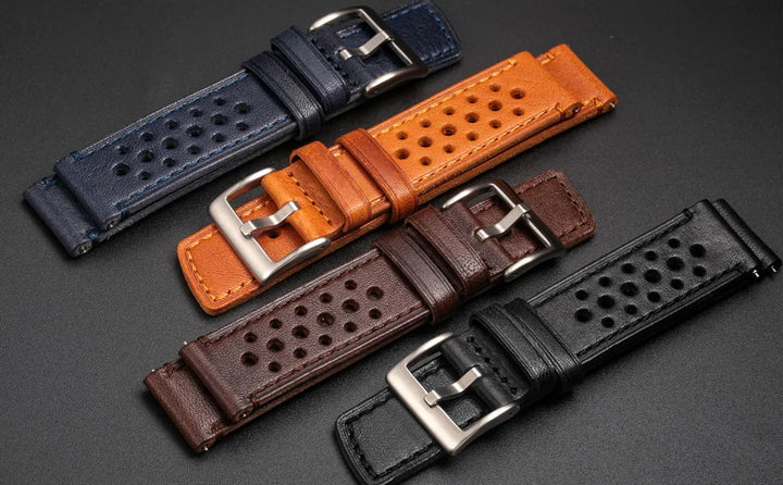 Hemsut Cowhide Watch Band Quick Release Soft Breathable Italian Genuine Leather Straps 18 20 22 24mm