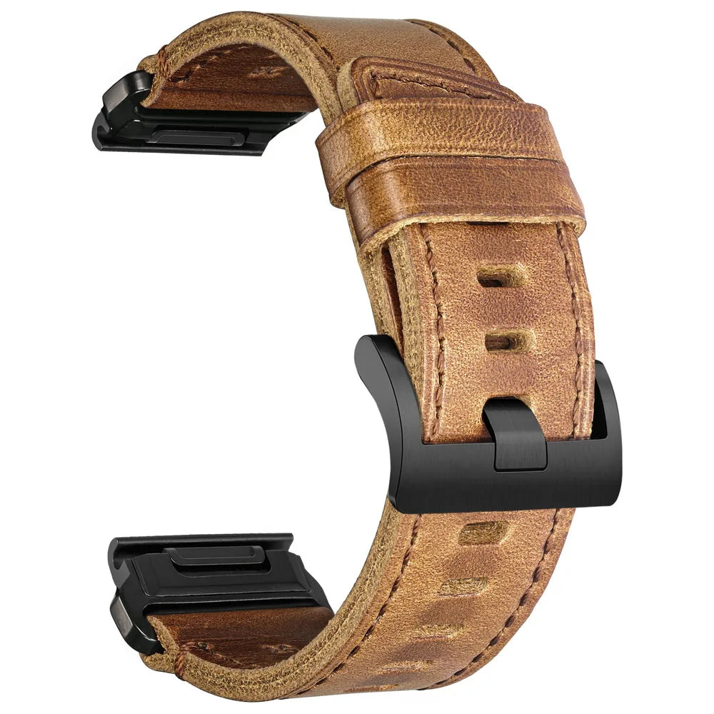 Genuine Leather Strap For Garmin Quickfit 22 26mm High-end Business Watch Band Fenix Epix MARQ Quatic Tactix