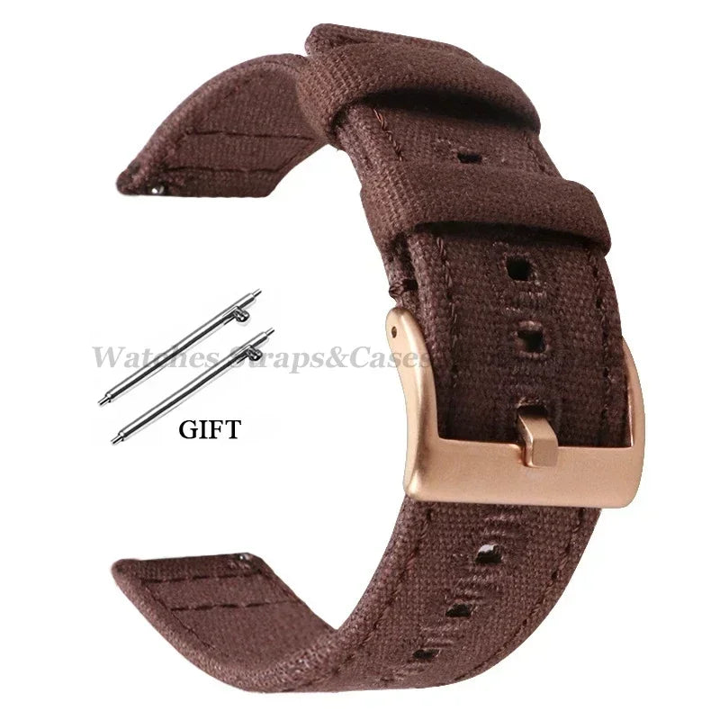 Braided Canvas Watch Strap 18–22mm