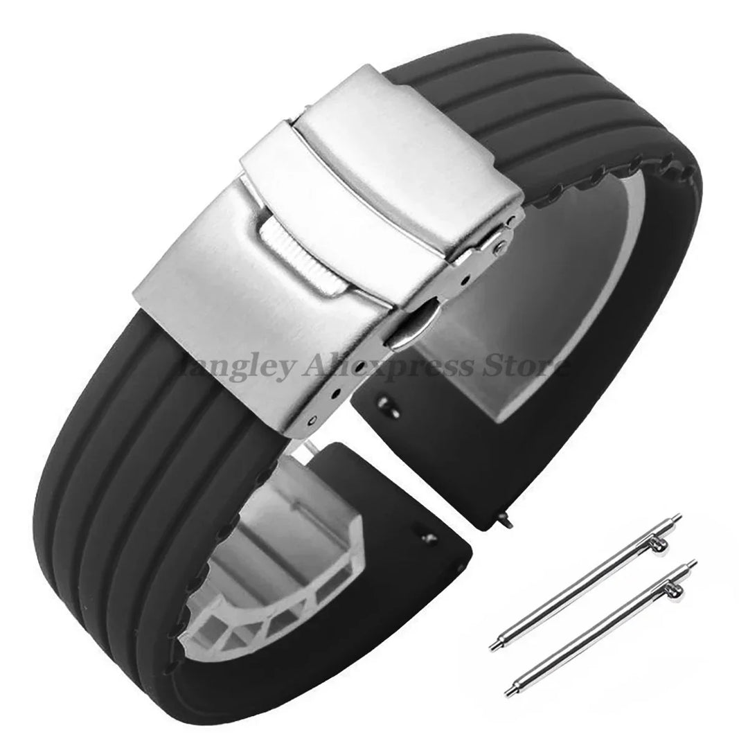18mm 20mm 22mm 24mm Quick Release Silicone Watchband for Huawei Watch GT4/GT3 46mm for Seiko for Omega for Fossil Rubber Straps