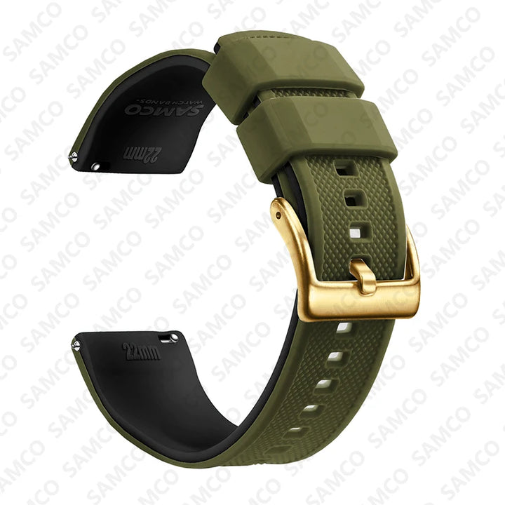 Premium Silicone Rubber Watch Band 18–22mm (Quick Release)