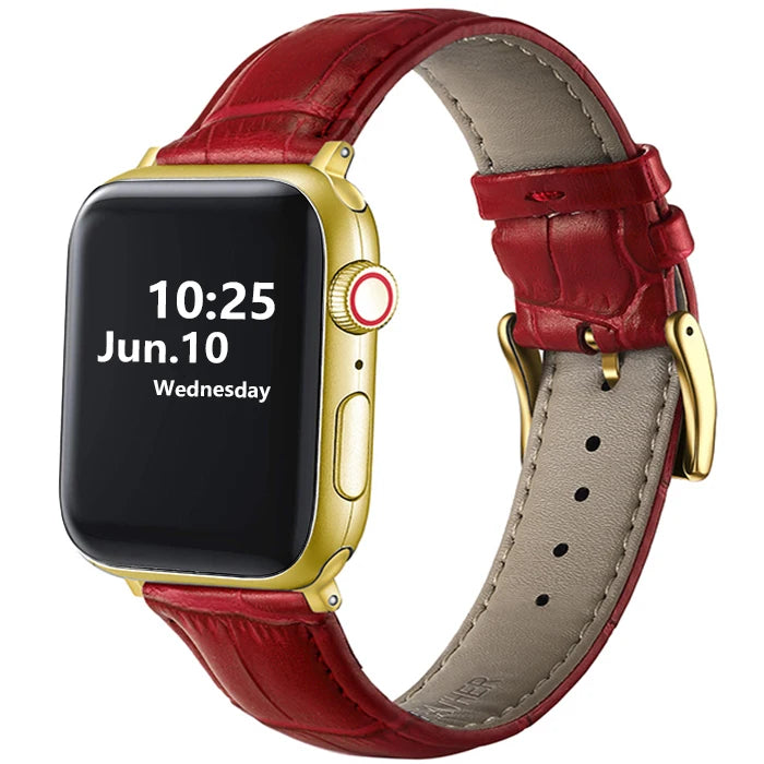 Leather Apple Watch Band (38/42mm, Series 3–6/SE Compatible)