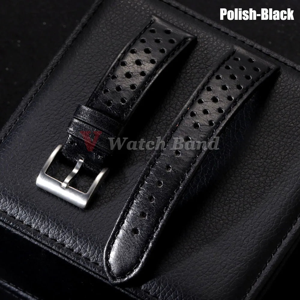 Genuine Cowhide Leather Watch Strap – 18/20/22mm, Soft & Breathable
