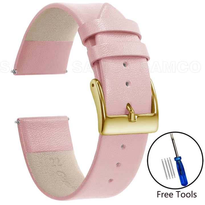Minimalist Leather Watch Strap 12–22mm