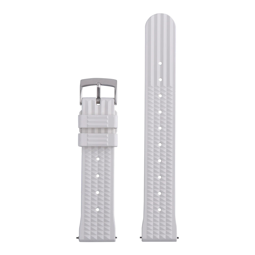 White Tropical Waffle CTS FKM Watch Strap Fast Release 20mm 22mm New Fluororubber Traditional Diving Watch Band