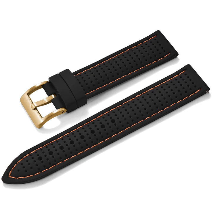 JUELONG Premium Porous Design Soft Rubber Watch Strap Perfect Fit Flat End Universal Quick Release Watch Strap 18mm 20mm 22mm