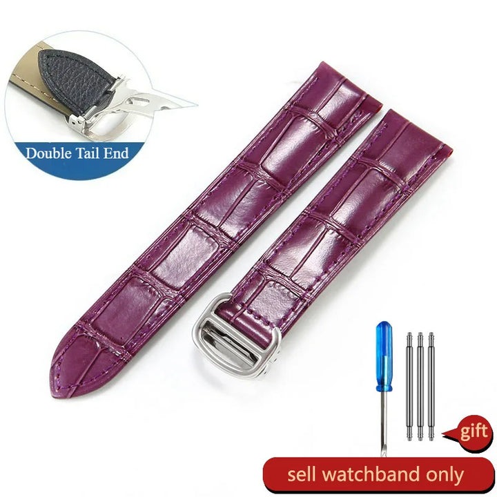 Genuine Leather Cartier Tank Solo Watch Strap 17–25mm (Brown & Black,