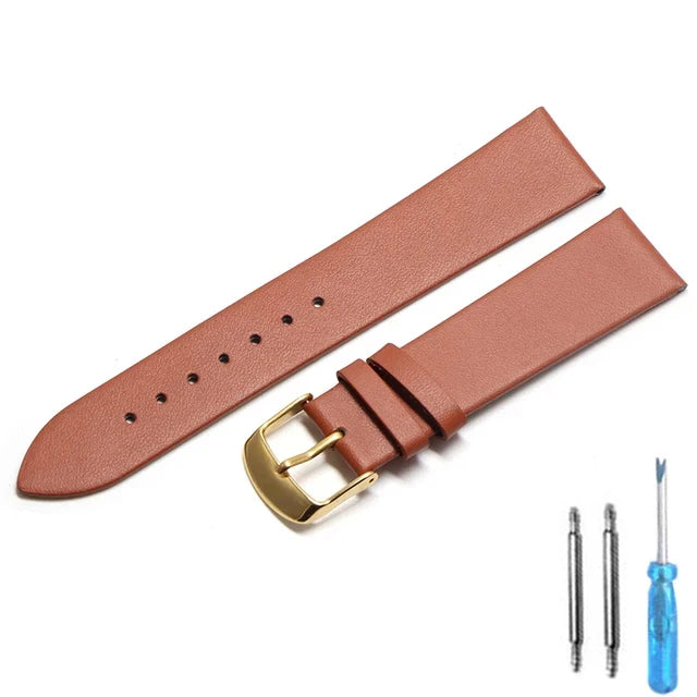 Cowhide Genuine Leather Watch Strap (18-22mm)