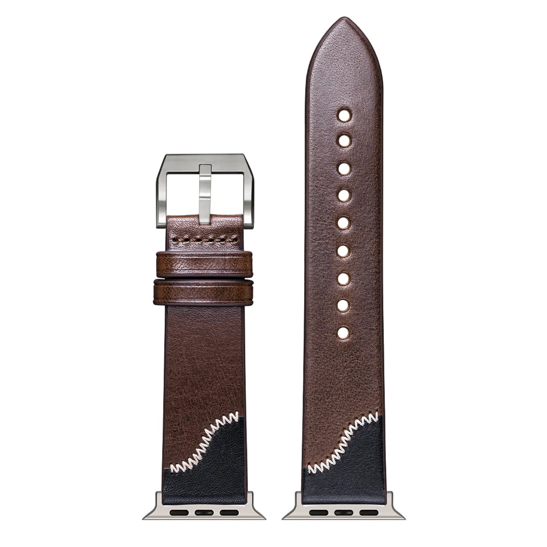 Luxury Bicolor Leather Strap For Apple Watch, Ultra3 49mm, Series11, 10, 46mm, 42mm, 45mm, 44mm, 41mm, 40mm, Handmade Watch Band