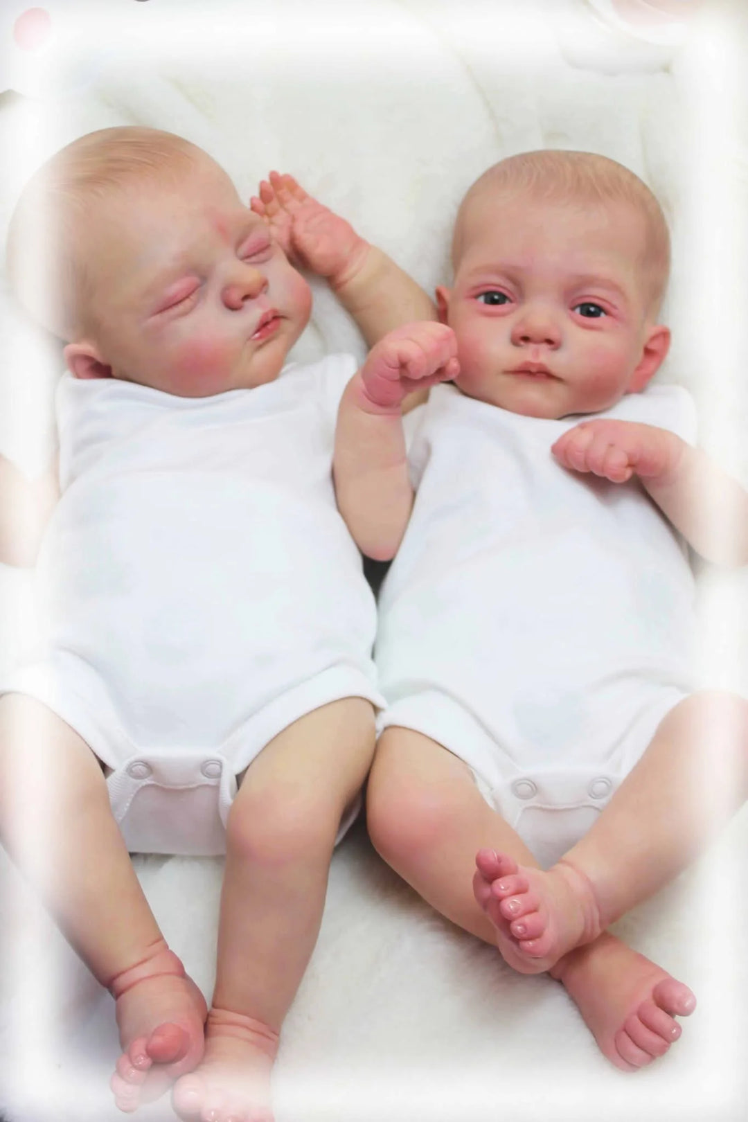 18″ Irys & Lily Reborn Twins – Handmade Lifelike Baby Dolls with 3D Skin & Multi‑Layer Painting