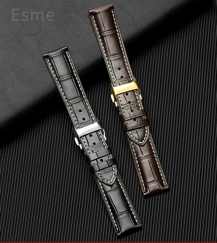 Genuine Cowhide Leather Watch Band 18–22mm for Longines Master &