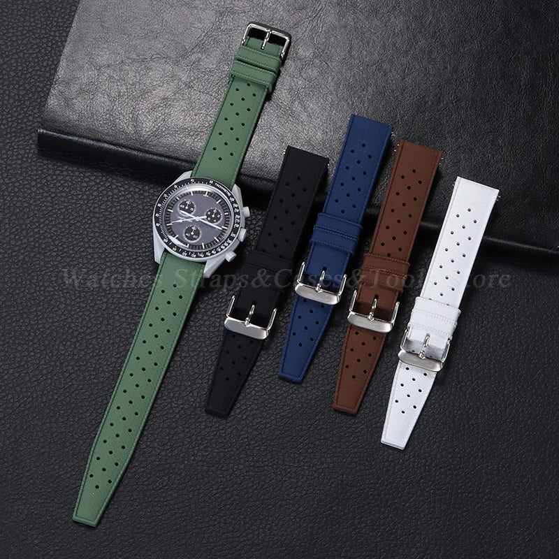 Tropical Silicone Watch Band Quick Release Strap 18mm 20mm 22mm for Oris for Seiko for Citizen Rubber Tropic Smart Watch Straps