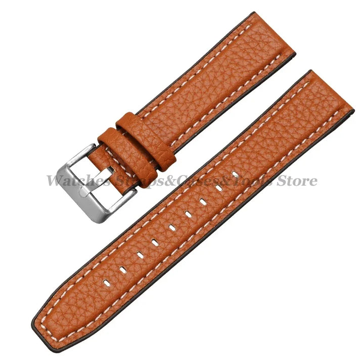 Silicone & Leather Watch Strap for Huawei & Samsung – 18–46mm