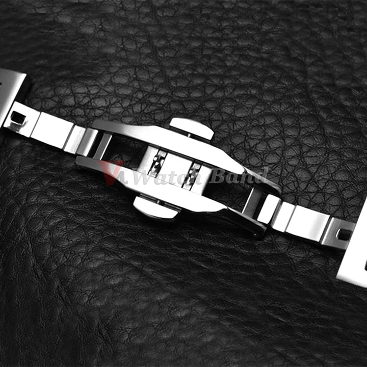 Curved End Stainless Steel Watch Strap – 12-24mm with Butterfly Clasp for Tissot
