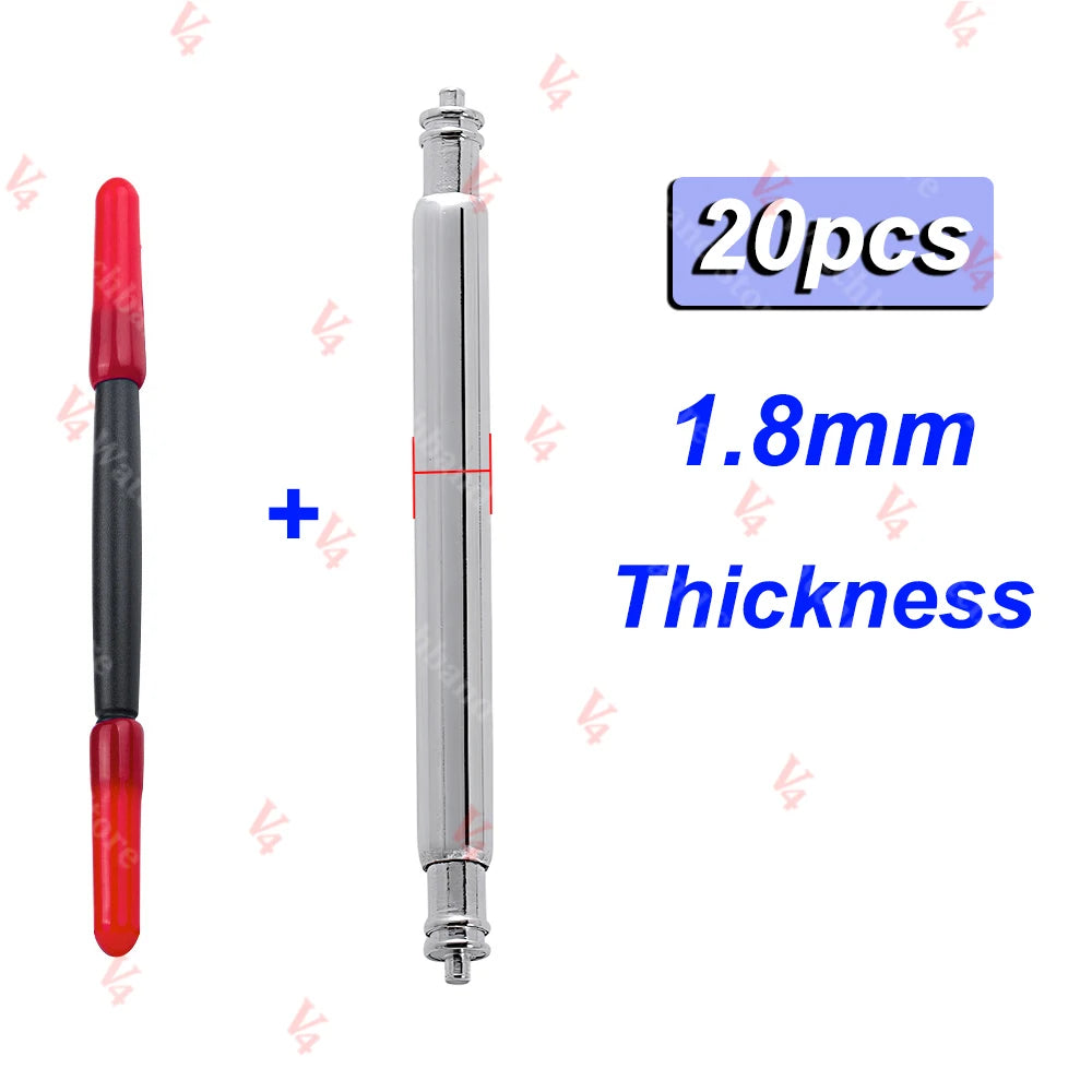 20pcs Watch Band Spring Pins 16–24mm (1.5–2.5mm Stainless Steel)