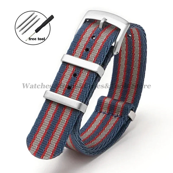 Nylon Watch Strap for Omega 007 for Seamaster 300 Canvas Watchband 18mm 20mm 22mm 24mm for Seiko Men Sport Bracelet Wrist Band
