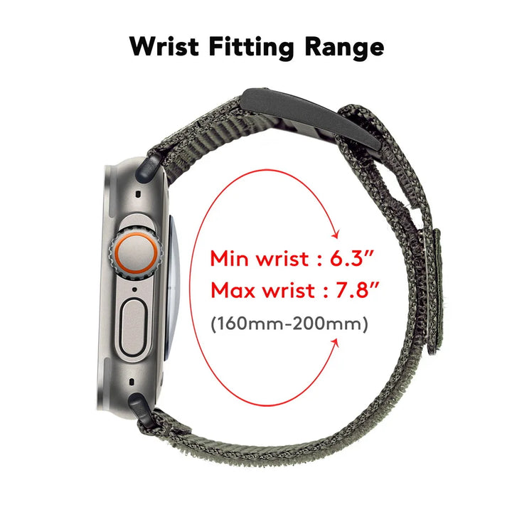 HEMSUT Straps For Apple Watch Ultra 49mm Nylon Movement Breathable Mi Band 8 Wrist Strap Compatible with 38 40 41 44 45mm