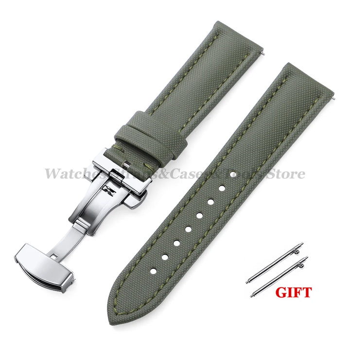 Sailcloth Nylon Watch Strap 18–22mm (Butterfly Buckle)