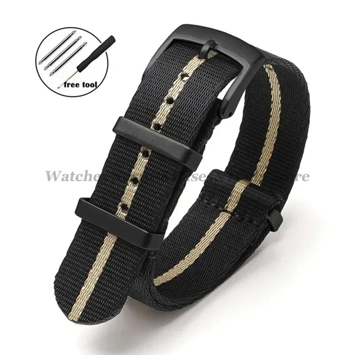 Nylon Watch Strap for Omega 007 for Seamaster 300 Canvas Watchband 18mm 20mm 22mm 24mm for Seiko Men Sport Bracelet Wrist Band