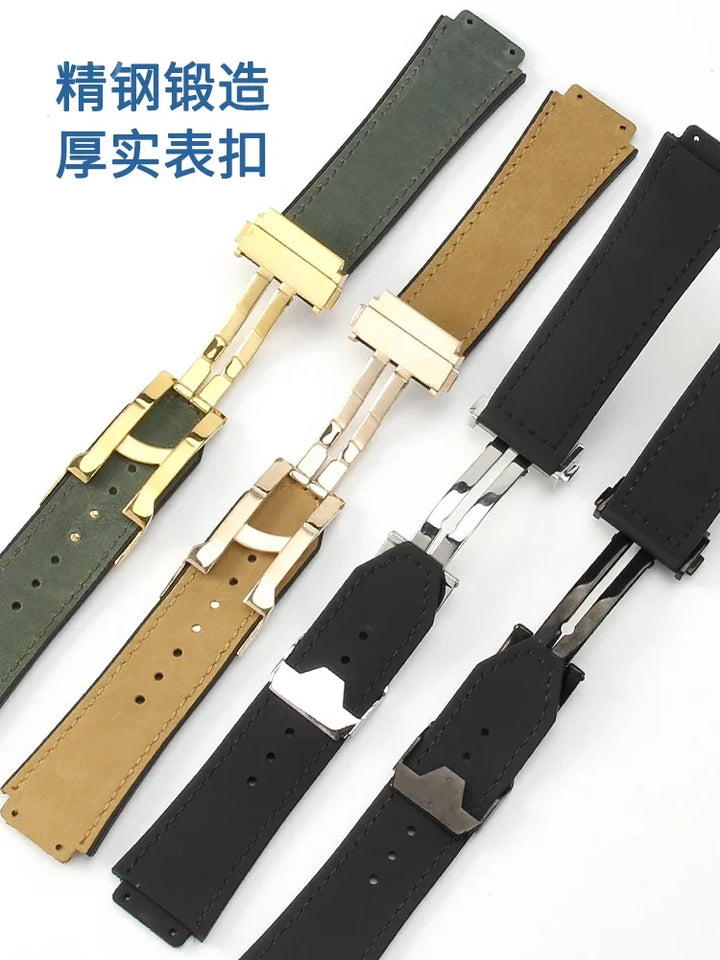 Hublot Yubo Leather & Silicone Hybrid Watch Strap 26×19mm