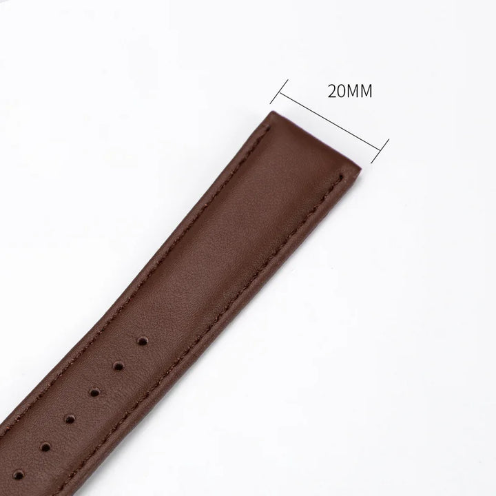 Soft Leather Watch Strap 8–24mm for Men & Women (Purple, Green, Blue)