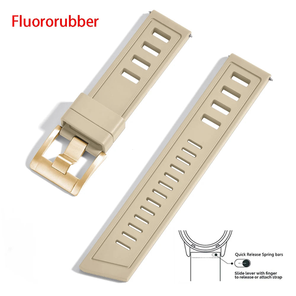 New Design SOFO Fluororubber FKM Watch Strap 20mm 22mm Waterproof Quick Release Watchbands For Each Brand Diving Watches