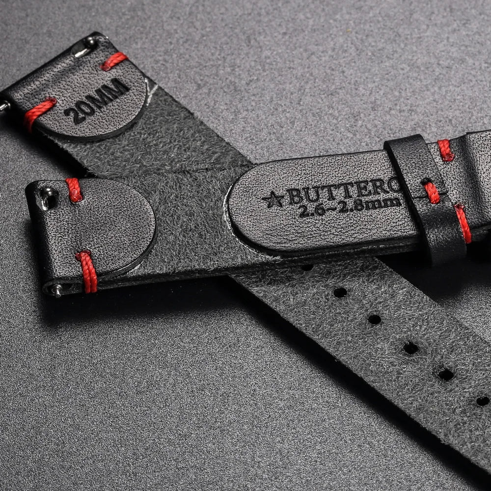 HEMSUT Italian Buttero Leather Watch Strap – 18–22mm Quick Release
