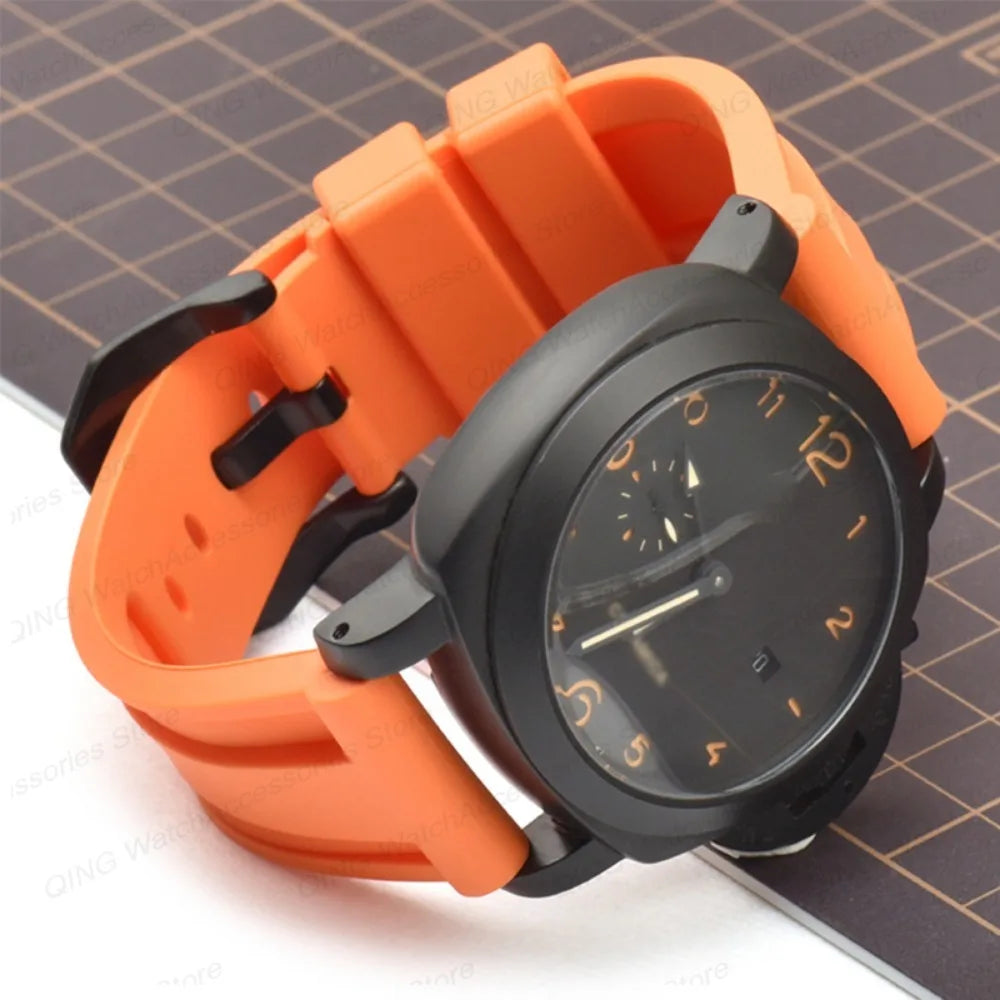 Panerai Silicone Watch Strap – 20–26mm, Waterproof Rubber Band