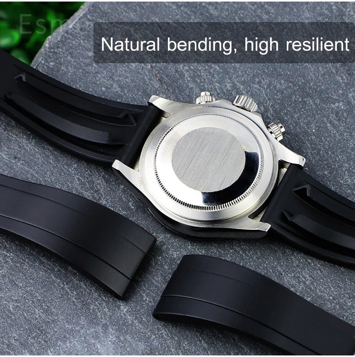 Flat Interface Silicone Watch Strap 20mm for Rolex Daytona & GMT 2