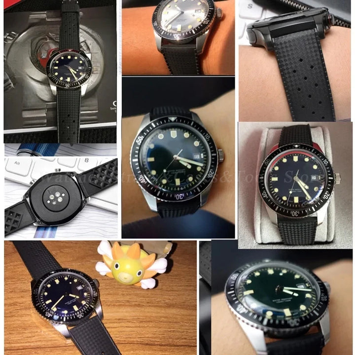 Tropical Silicone Watch Band Quick Release Strap 18mm 20mm 22mm for Oris for Seiko for Citizen Rubber Tropic Smart Watch Straps