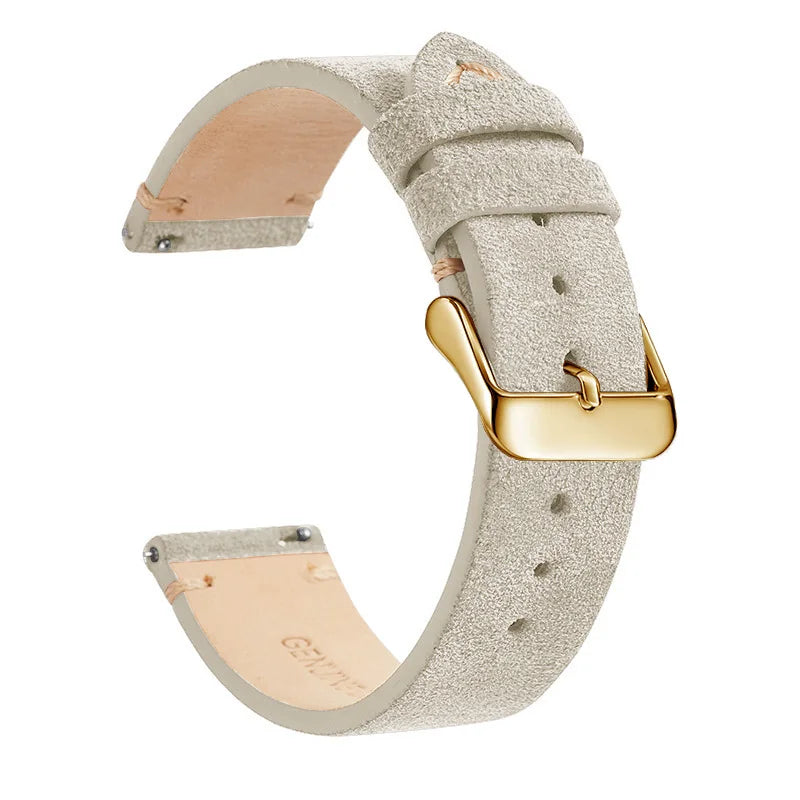 Genuine Leather Quick-Release Watch Strap 14–22mm